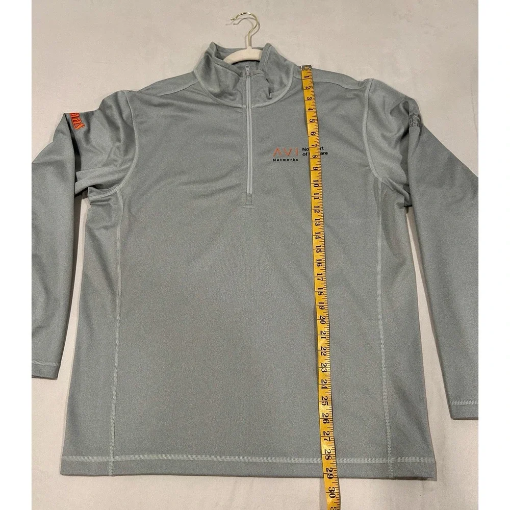 The North Face Branded Quarter 1/4 Zip Pullover Gray Sz Large Mens